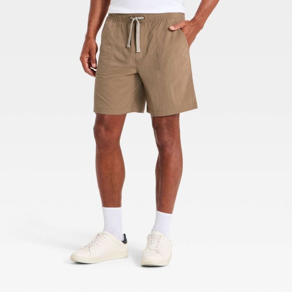 Men's 7" Trek Pull-On Shorts - Goodfellow & Co Tan S